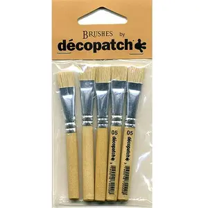 Comparateur de prix : Lot de 5 petits pinceaux plats en soie de porc Décopatch
