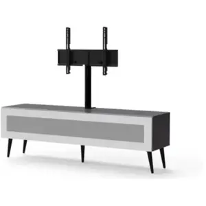 Meliconi Meuble TV avec support écran verre infrarouge et mélaminé gris Saratov 160 cm pas cher