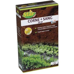 Comparateur de prix : STAR JARDIN Engrais biologique Azoté corne + sang desséché - 1 kg