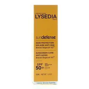 Comparateur de prix : LYSEDIA SunDefense soin protection solaire anti-âge SPF50+ tube 50ml