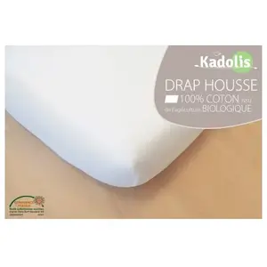 Kadolis - Drap Housse en Coton Bio Pour Lit Bébé 60x120 cm - Kadolis Blanc pas cher
