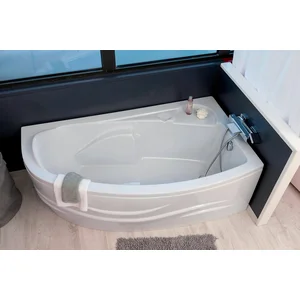 ONDÉE Baignoire angle droit accoudoirs Fany - Blanc - 160x90x55,2cm pas cher