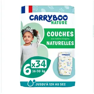Comparateur de prix : Carryboo Nature Couches Naturelles et Chou Taille 6 (16-30kg), x34