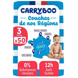 Comparateur de prix : Carryboo Couches de nos régions Taille 3 (4-9kg)