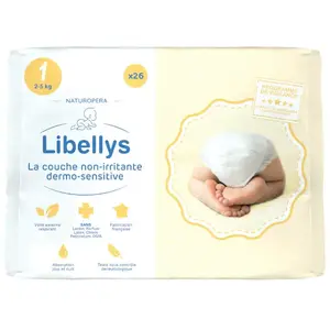 LIBELLYS Couche dermo sensitive taille 1 (2-5kg) x26