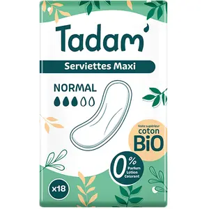 Tadam' Hygiène Féminine Serviette Dermo-Sensitive Maxi Normal 18 unité...Vendu paratida-santediscount