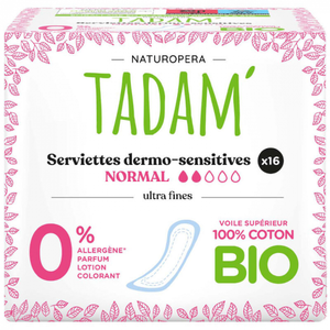 Comparateur de prix : Tadam' Hygiène Féminine Serviette Dermo-Sensitive Ultra Normal 16 unit...