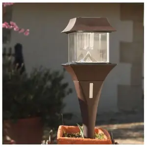WATT&HOME Applique solaire Pagode - Marron - LED - Extérieur - Jardin
