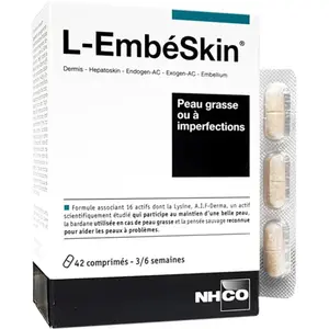 Comparateur de prix : NHCO L-EmbéSkin peau grasse ou à imperfections 42 comprimés