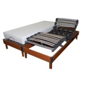 Idliterie Lit Electrique Matelas Latex 5 Zones + Sommier Electrique 2x90x200 Latte et Plot pas cher