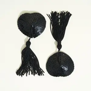 Dyta nippies coeur à sequins -  Noir pas cher