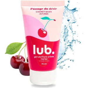 Passage du désir | Lubrifiant intime gourmand aromatisé à base d'eau | Lub gourmand compatible préservatifs (Cerise) pas cher