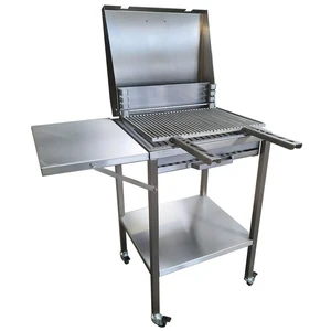 Comparateur de prix : Barbecue Inox Charbon de Bois sur Chariot avec Couvercle