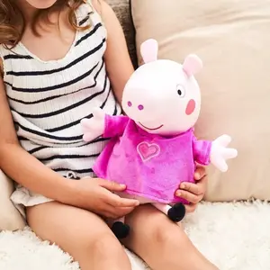 Pelucho - Peluche Bouillotte Peppa pig rose - Made in France pas cher