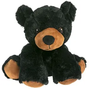Pelucho - Peluche Bouillotte Ours noir - Made in France pas cher