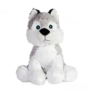 Pelucho - Peluche Bouillotte déhoussable Husky - Made in France pas cher