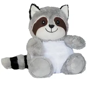Pelucho - Peluche Bouillotte déhoussable Raton laveur - Made in France