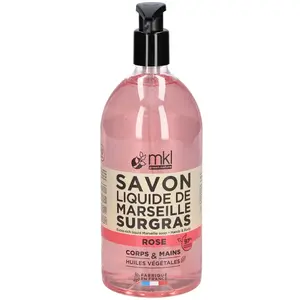 MKL Green Nature Savon Liquide de Marseille Surgras Rose 1 Litre pas cher