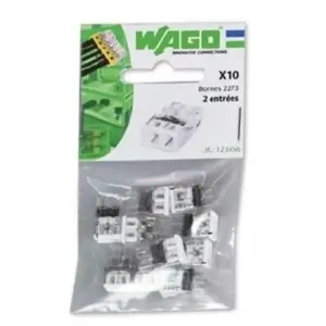 Wago WAGO S2273 10 mini bornes de connexion rapide 2 entrées pour fils...