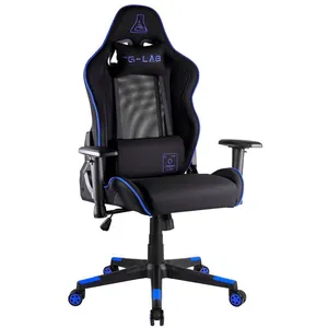 Fauteuil Gaming - THE G-LAB - OXYGEN XL - Ergonomique - 100% Réglable - Noir et Bleu pas cher