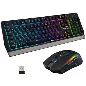 Comparateur de prix : Pack Gaming Clavier + Souris sans fil Combo Tungsten RVB Noir
