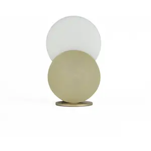 ENO Studio DUO-Lampe à poser LED Acier laitonné H31cm pas cher