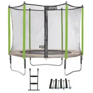 Comparateur de prix : Kangui - Trampoline de jardin 305 cm + filet de sécurité + échelle + k...
