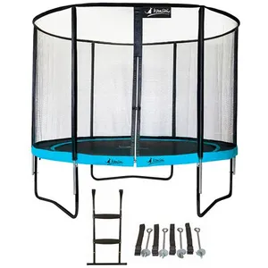 Comparateur de prix : Kangui Trampoline de jardin rond 305 cm + filet de sécurité + échelle ...