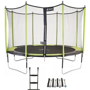 Comparateur de prix : Kangui Trampoline de jardin 426 cm + filet de sécurité + échelle + kit...
