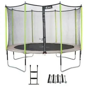 Comparateur de prix : Kangui - Trampoline de jardin 426 cm + filet de sécurité + échelle + k...
