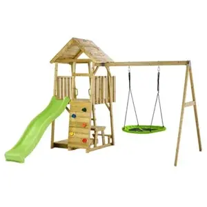 Comparateur de prix : Kangui Kangui Aire De Jeux Portique En Bois Woodi - Double Balançoire ...