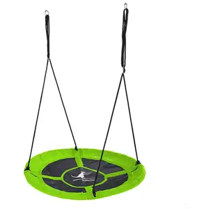 Comparateur de prix : KANGUI Balançoire ronde nid d'oiseau rond ø100cm - vert - charge 150kg maxi