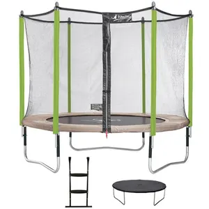 Comparateur de prix : Kangui Trampoline de jardin JUMPI Taupe/Vert 305 cm + filet + échelle ...