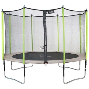 Comparateur de prix : KANGUI Trampoline de jardin 365 cm + filet de sécurité  JUMPI Taupe/Vert 360