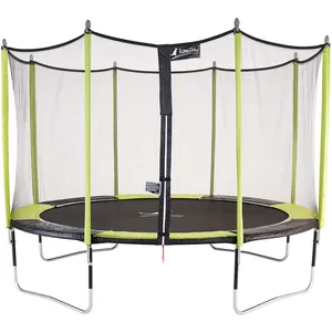 Comparateur de prix : KANGUI Trampoline de jardin JUMPI Vert/Noir 430 - 426 cm - Filet de sécurité