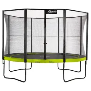 Comparateur de prix : Kangui Trampoline de jardin 365 cm + filet de sécurité PUNCHI Vert 360