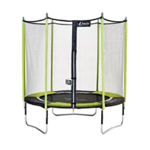 Comparateur de prix : Kangui Trampoline de jardin 244 cm + filet de sécurité JUMPI Vert/Noir 250