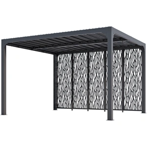 Comparateur de prix : HABRITA Pergola Bioclimatique De 10,80 M2 Équipée De 5 Panneaux Moucharabieh