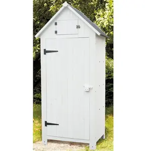 Comparateur de prix : HABRITA Armoire Cabine de Rangement Lasurée Équipée de 3 Étagère, 0.41m2, Blanc