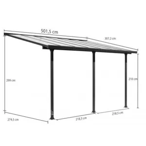 Comparateur de prix : HABRITA Toit-terrasse aluminium 15,38 m² - 501 x L 307 cm - Gris anthracite