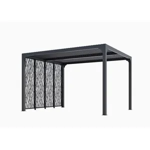Comparateur de prix : HABRITA Pergola Bioclimatique De 10,80 M2 Équipée De 4 Panneaux Moucharabieh