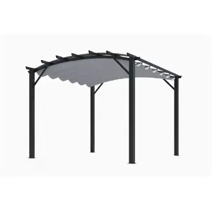 Comparateur de prix : Habrita - pergola arche en acier 11.22 m² gris - per3433gn TU