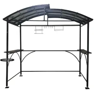Comparateur de prix : HABRITA Carport barbecue autoportant à double toit finition époxy gris anthracite