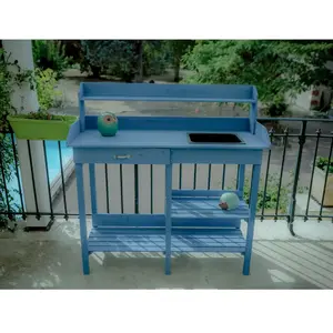 Habrita Habrita - Table Multiusages Lasurée Bleue - Tab1105 pas cher