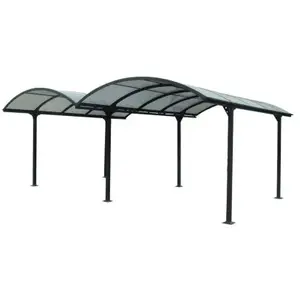 Comparateur de prix : HABRITA Carport double en aluminium 28,62 m² - 590 x 485 cm - Gris anthracite