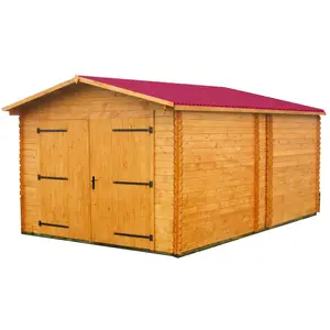 Comparateur de prix : HABRITA Garage 20,98m² en bois massif - Toiture en plaques ondulées