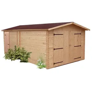 Habrita - garage denis madriers douglas 28 mm sans plancher - de3554n TU pas cher