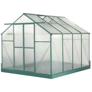 Serre jardin aluminium - avec base et 2 fenêtres / 7,44 m2 - Habrita