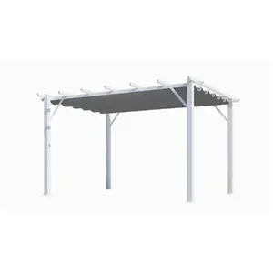 Comparateur de prix : HABRITA Pergola 100% aluminium toile épaisse de 12 m2 - structure blanch perle
