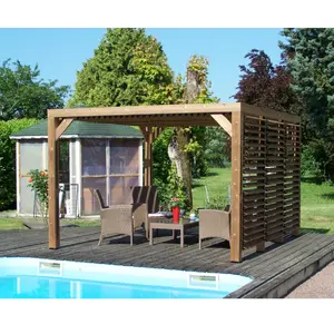 Comparateur de prix : Habrita - pergola 10.67m² bois traité - tho3531vti TU